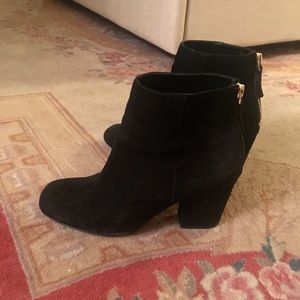 NINE WEST Black Suede Ankle Boots Bootie Sz 6.5